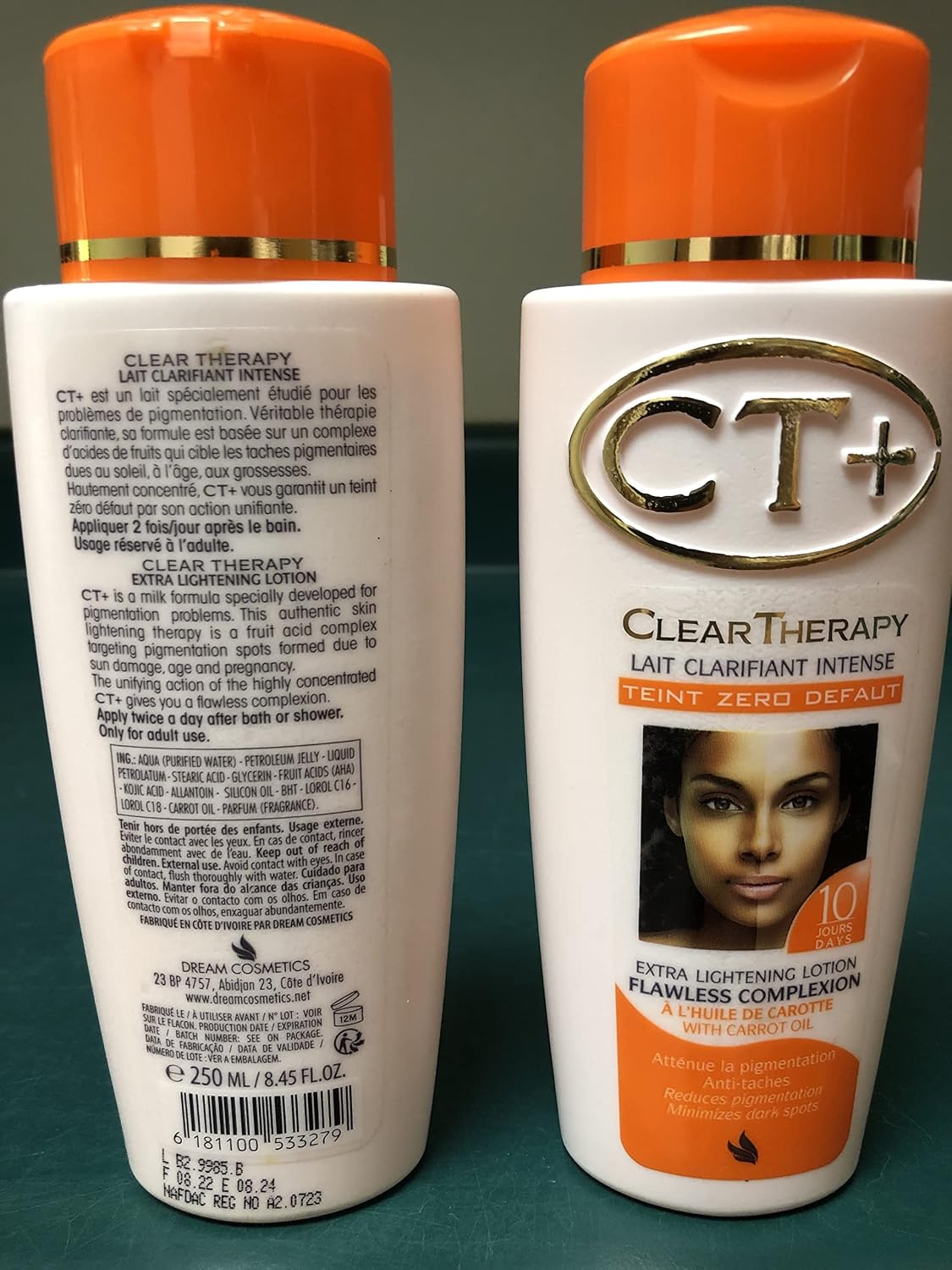 CT+ Clear Therapy Body Lotion with Carrot Oil 500 ml (Pack of 2)