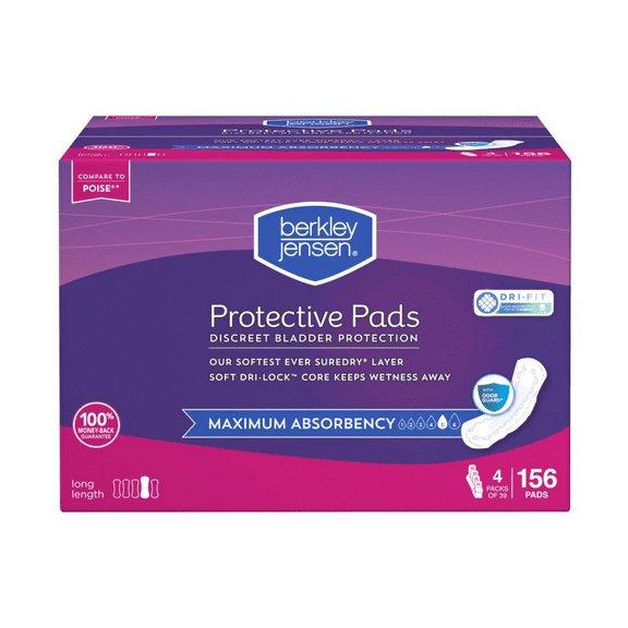 Berkley Jensen Incontinence and Post Partum Bladder Control Pad, Maximum Absorbency, 156 Count