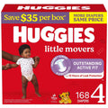 Huggies Little Movers Baby Diapers Size 4 (22–37 lbs), 168 Count