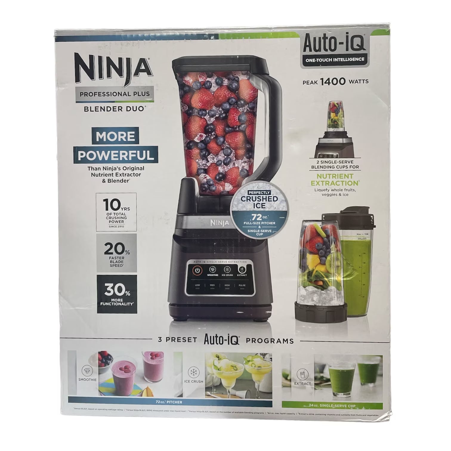 Ninja Professional Plus Blender DUO with Auto-iQ® | 1400 Watts | 72 oz Pitcher + (2) 24 oz Single-Serve Cups