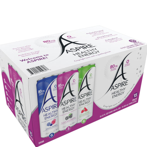 Aspire Healthy Energy Drink Variety Pack, 15 pk./12 fl. oz.