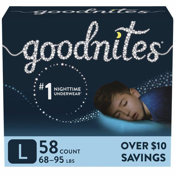 Goodnites Overnight Underwear for Boys, L (68-95 lb.), 58 Ct