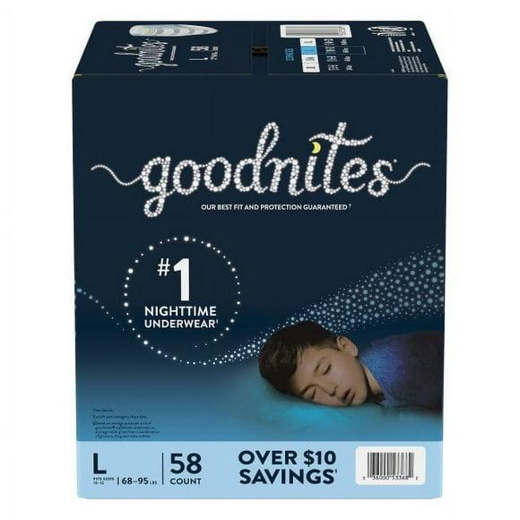 Goodnites Overnight Underwear for Boys, L (68-95 lb.), 58 Ct