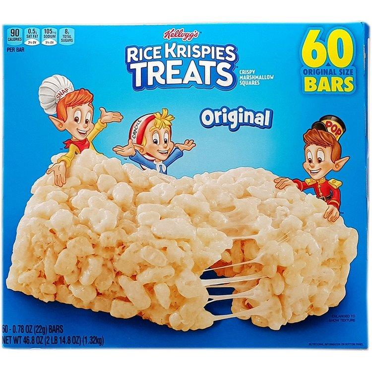 Kellogg's Rice Krispies Treats, Original Marshmallow, 0.78oz Pack, 60 Count